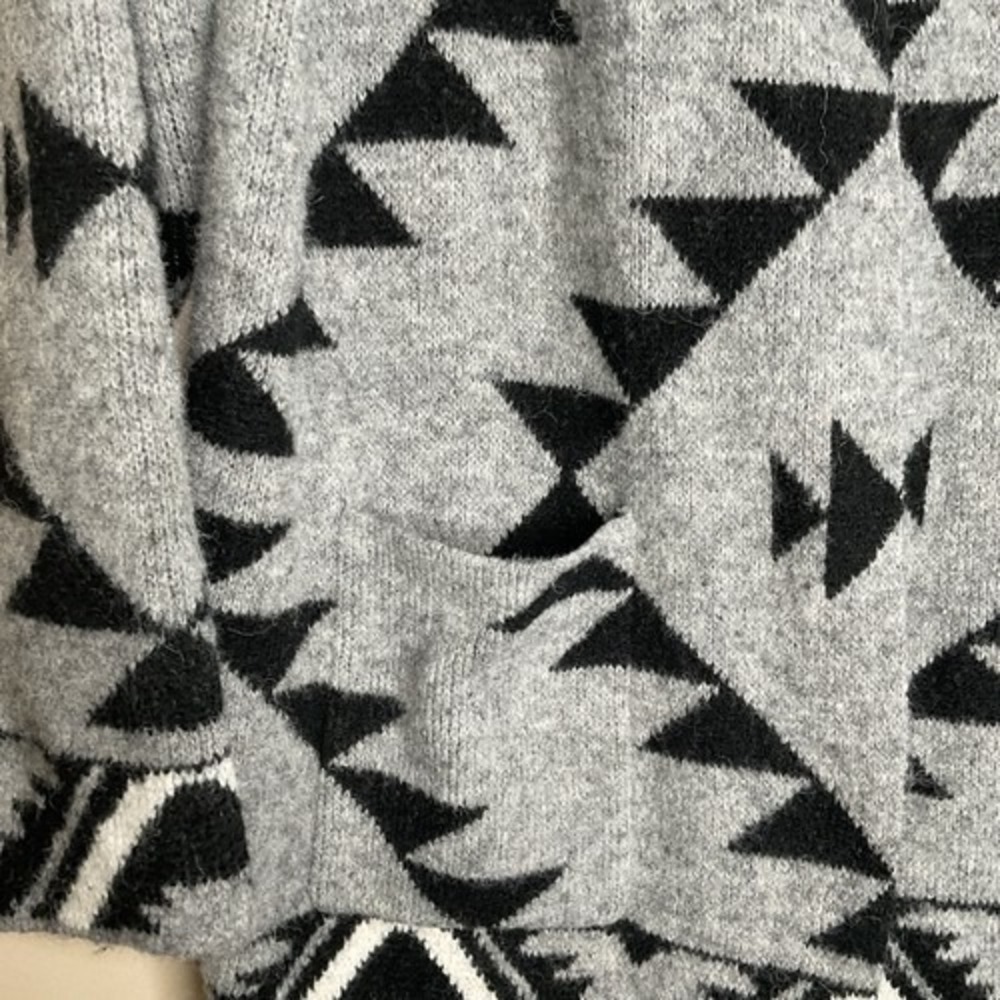 NWT Frye Gray Western Knit Cozy Comfy Open Front Cardigan Women‎ XL China - Picture 5 of 10